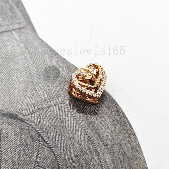 Pandora Sparkling Entwined Hearts Charm - Picture 4 of 4